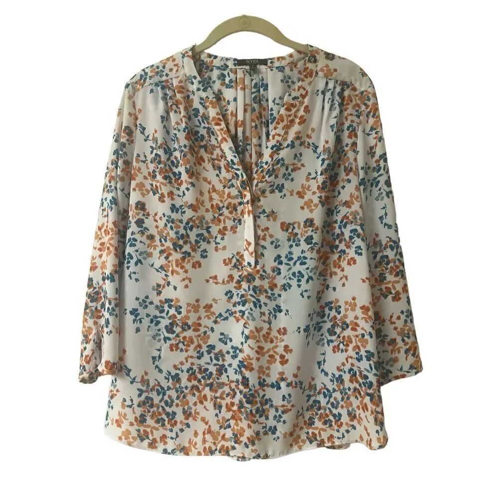 NYDJ Not Your Daughter’s jeans blouse floral print Small